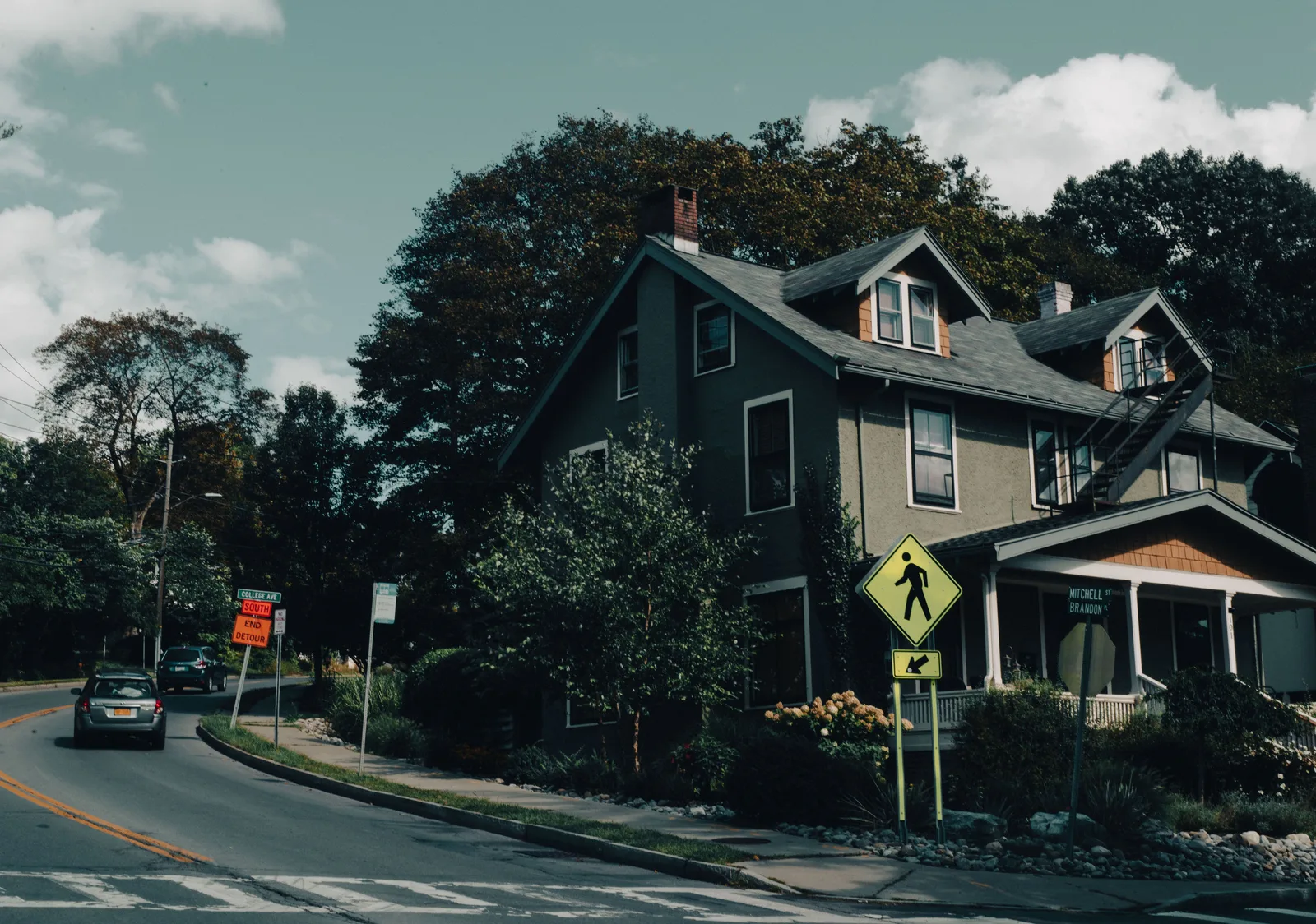 Residential street in Lawrence, KS